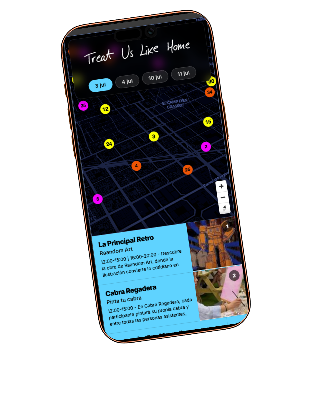 Captura de la app Treat Us Like Home